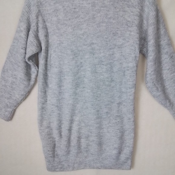 EXPRESS Acrylic Mini Turtleneck Sweater Dress‎ Size XSmall in Grey Heather - Picture 8 of 16
